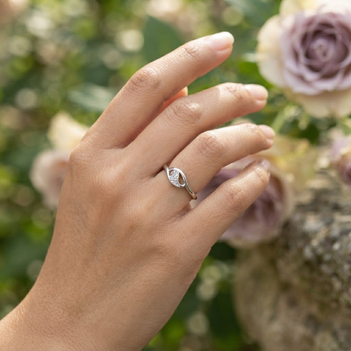 Curved Diamond Ring