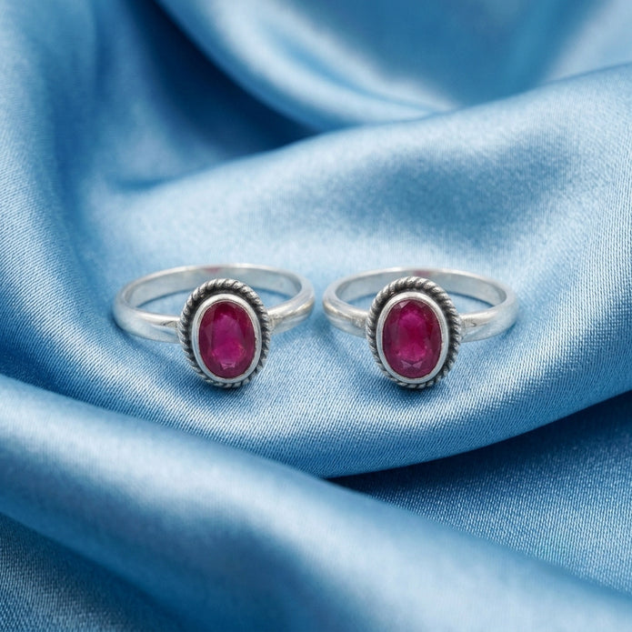 Ruby Blossom Toe Ring
