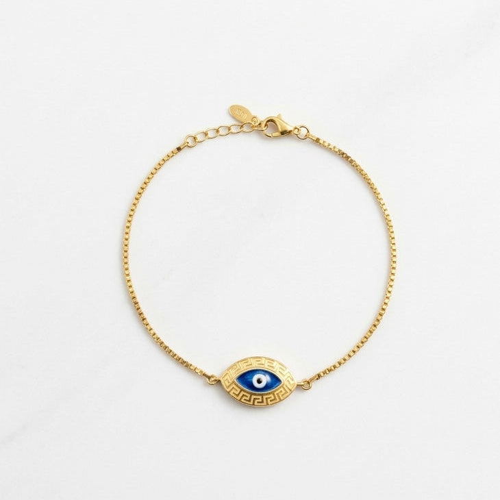 Gold Plated Evil Eye Bracelet – SAYA JEWELS