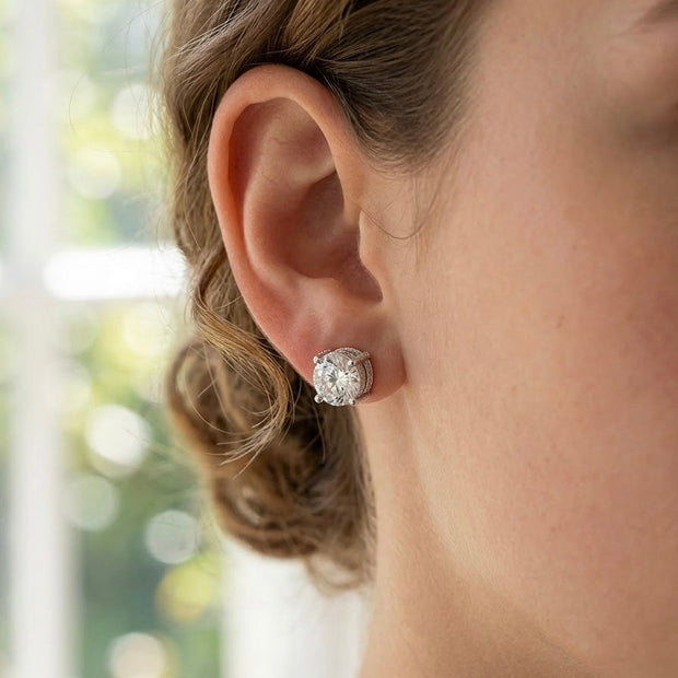 Round Cluster Stud Earrings