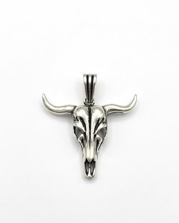 Oxidised Bull Skull Pendant