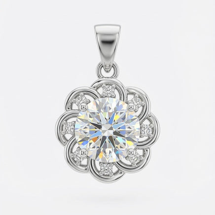 Sterling Round Stone Pendant