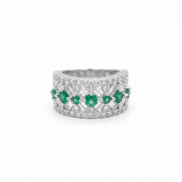 Emerald Wide Ring