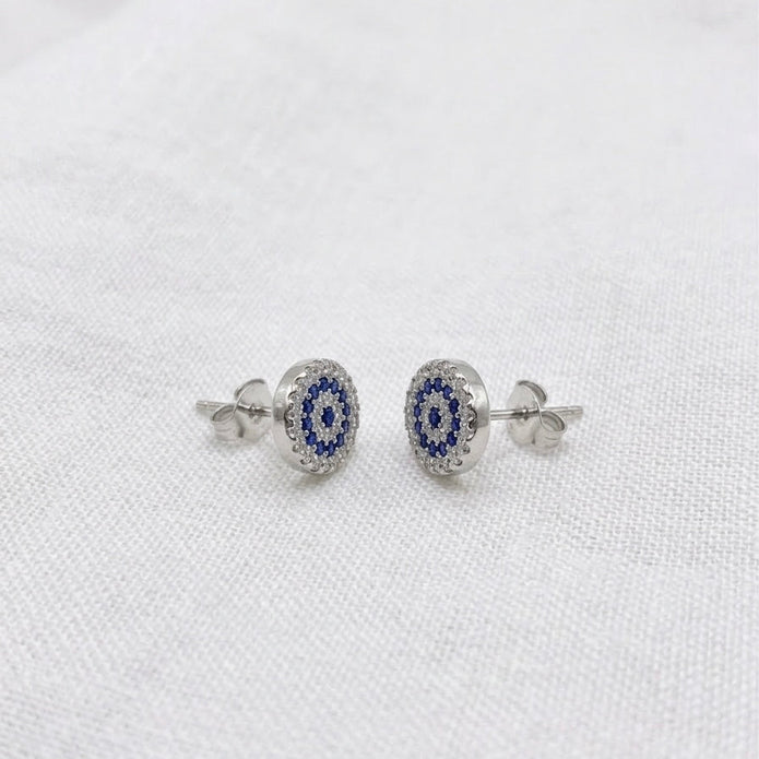 Sparkling Evil Eye Pendant & Studs (Large)