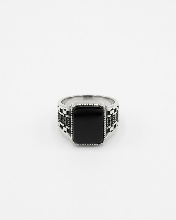 Midnight Onyx Silver Ring
