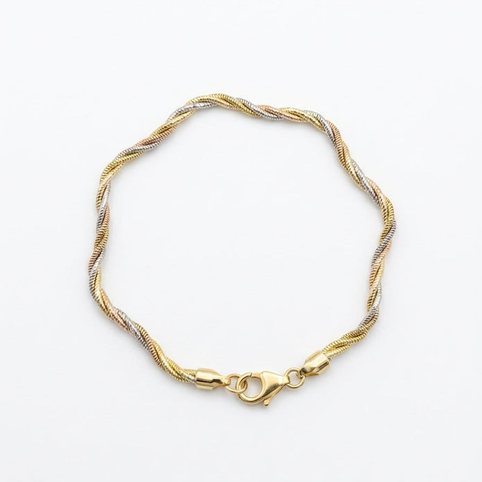 Three Tone Twist Bracelet