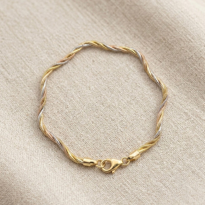 Three Tone Twist Bracelet