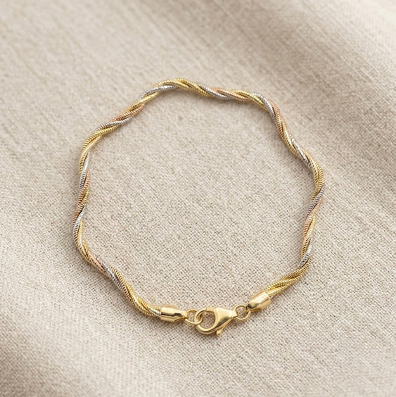 Three Tone Twist Bracelet