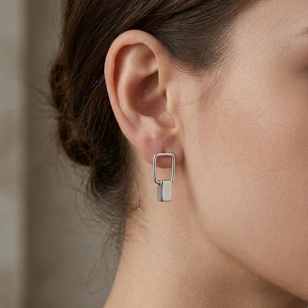 Minimal Geometric Drop Earrings
