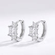 Princess Cut Crystal Hoops