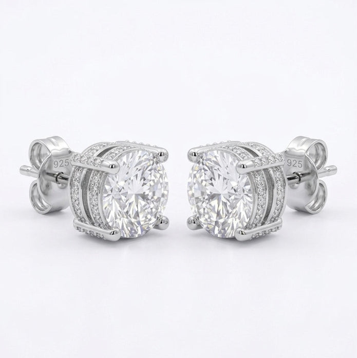 Round Cluster Stud Earrings