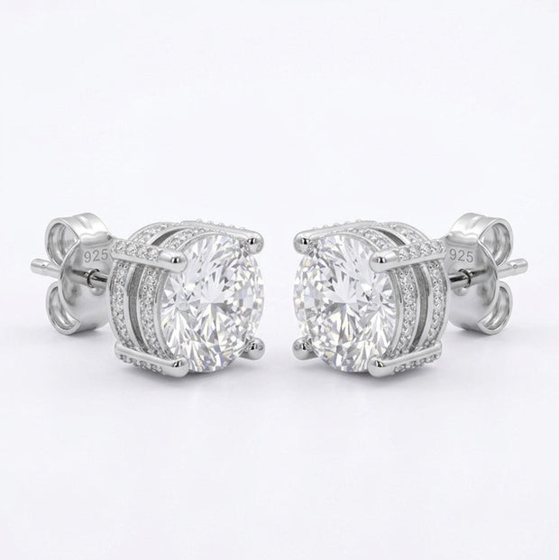 Round Cluster Stud Earrings
