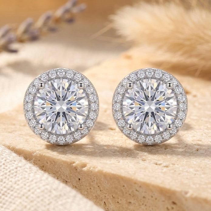 Silver Halo Pendant & Studs