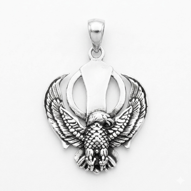 Oxidised Eagle Pendant