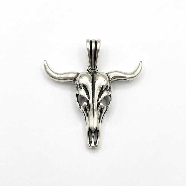 Oxidised Bull Skull Pendant