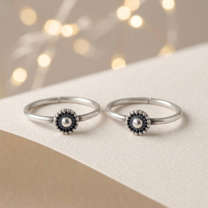 Oxidised Toe Rings