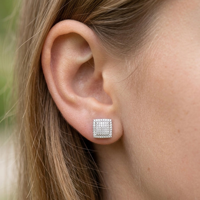 Pave Stud Earrings