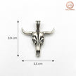 Oxidised Bull Skull Pendant
