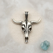 Oxidised Bull Skull Pendant