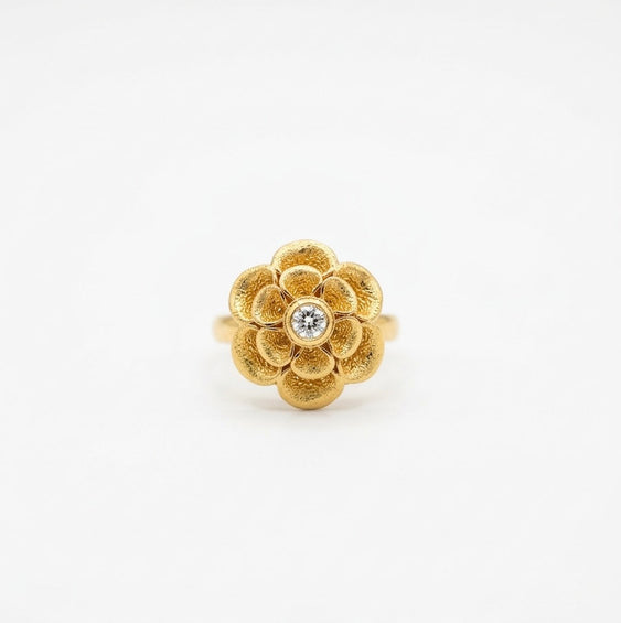 Gold Plated Floral Adjustable Ring