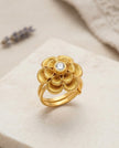 Gold Plated Floral Adjustable Ring