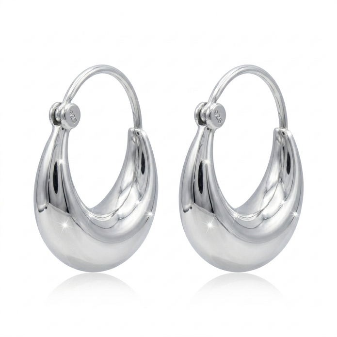 Silver Eclipse Hoops