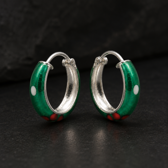 Flora Green Hoops