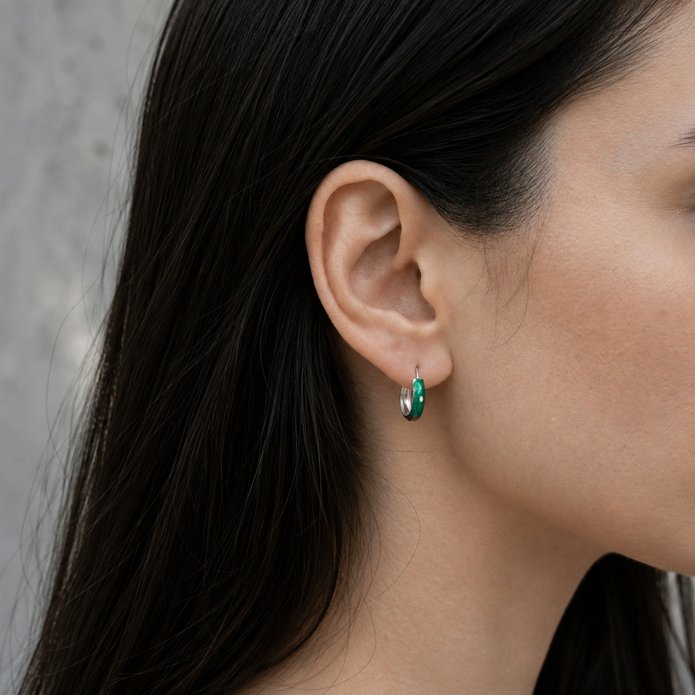 Flora Green Hoops