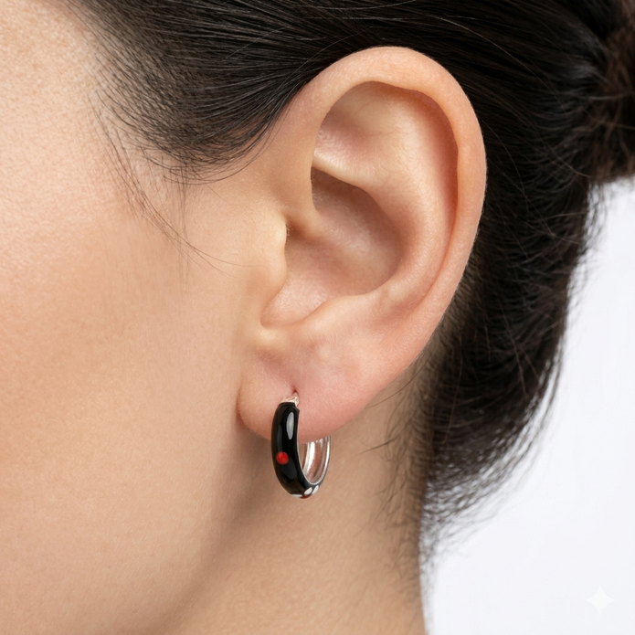 Midnight Bloom Hoops