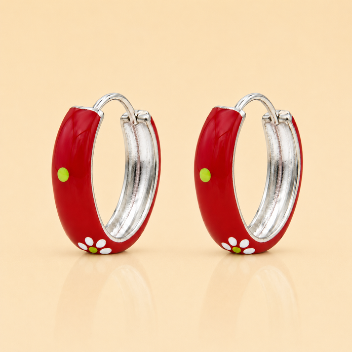 Crimson Bloom Hoops