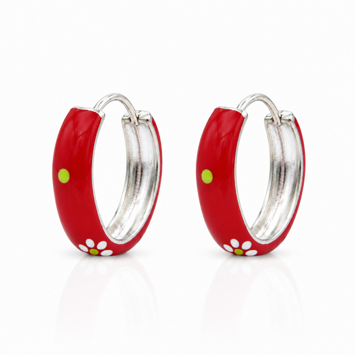 Crimson Bloom Hoops