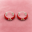 Crimson Bloom Hoops