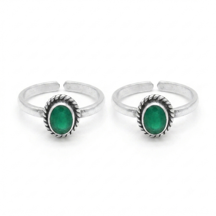 Oval Emerald Toe Ring