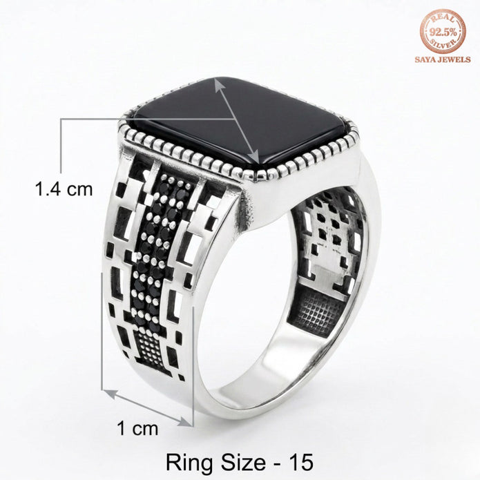 Midnight Onyx Silver Ring