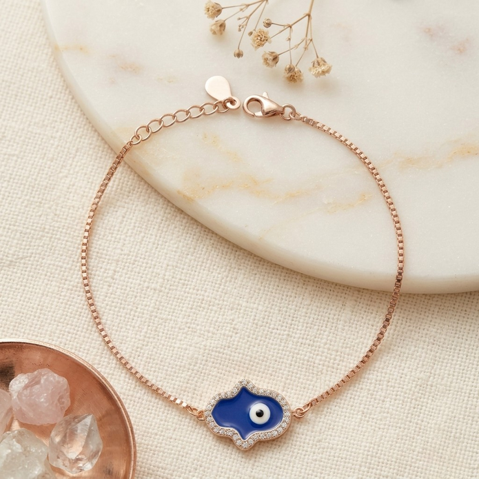 Rose Gold Evil Eye Bracelet
