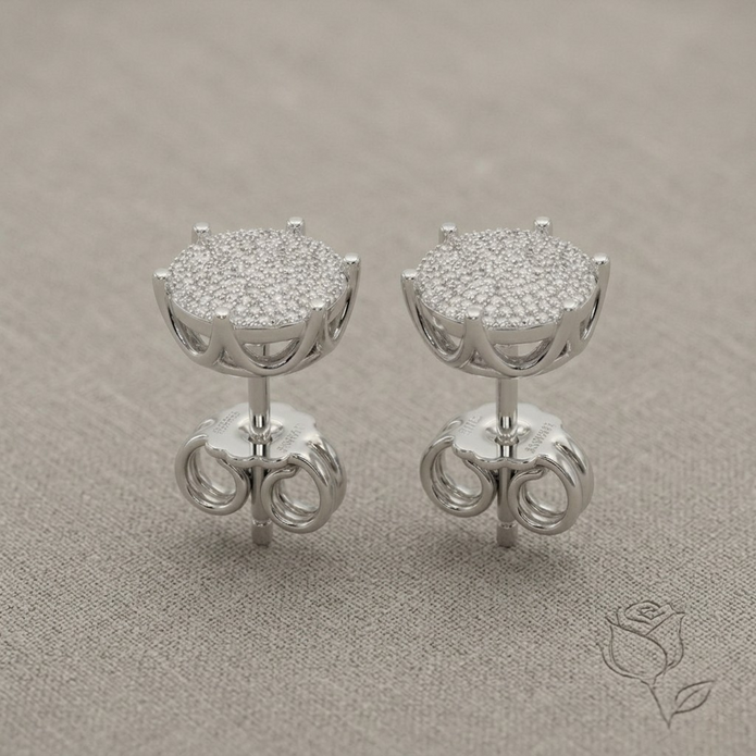 Cluster Round Stud Earrings