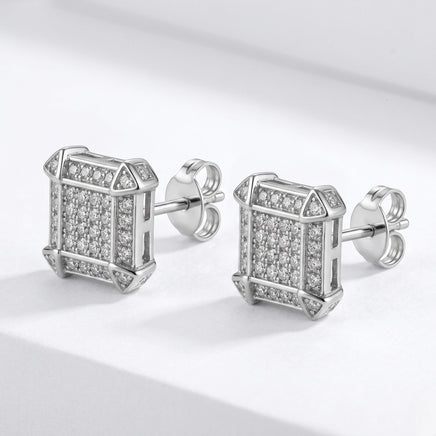 Pave Square Stud Earrings